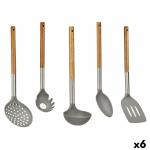 Juego de Utensilios de Cocina Gris Acero Inoxidable Madera de acacia (6 Unidades)