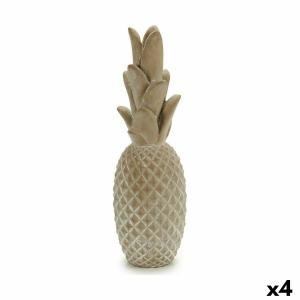 Figura Decorativa para Jardín Piña Piedra 12 x 38 x 12 cm (4 Unidades)