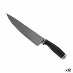 Cuchillo de Cocina 5 x 2 x 33 cm Plateado Negro Acero Inoxidable Plástico (12 Unidades)