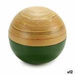 Figura Decorativa Bola Marrón Verde Bambú 10 x 10 x 10 cm (12 Unidades)