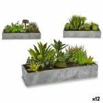 Planta Decorativa Suculenta Plástico Cemento 10 x 14,5 x 30,5 cm (12 Unidades)