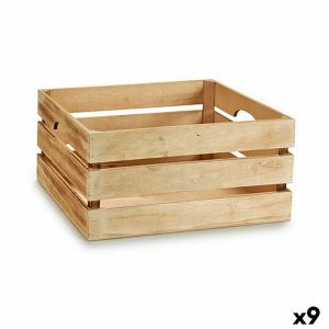 Caja Decorativa Marrón Madera 40,5 x 20 x 30,5 cm (9 Unidades)