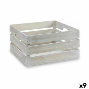 Caja Decorativa Blanco Madera 31 x 20 x 40,5 cm (9 Unidades)