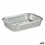 Set de Fuentes de Cocina Desechable Con Tapa Aluminio 21 x 6 x 30,5 cm (24 Unidades)