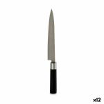 Cuchillo de Cocina 3,5 x 33,5 x 2,2 cm Plateado Negro Acero Inoxidable Plástico (12 Unidades)