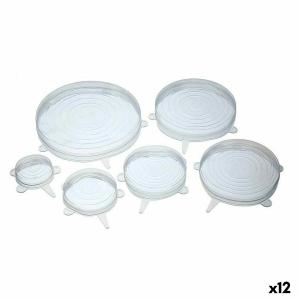 Set de Tapas de Cocina Reutilizables y Ajustables Transparente Silicona (12 Unidades)