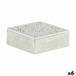 Caja Decorativa Blanco Madera 18 x 6,5 x 18 cm (6 Unidades)