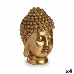 Figura Decorativa Buda Cabeza Dorado 14 x 26 x 17 cm (4 Unidades)