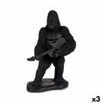 Figura Decorativa Gorila Guitarra Negro 17,5 x 38 x 27 cm (3 Unidades)