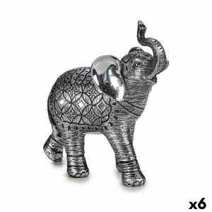 Figura Decorativa Elefante Plateado 21,5 x 20 x 8 cm (6 Unidades)