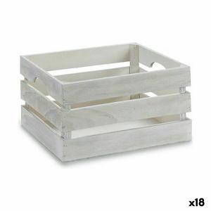 Caja Decorativa Blanco Madera 31 x 16 x 21 cm (18 Unidades)