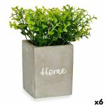 Planta Decorativa Home Gris Cemento Verde Plástico 13 x 20 x 13 cm (6 Unidades)