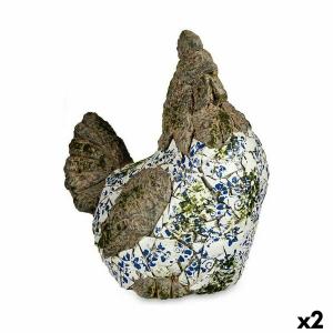 Figura Decorativa para Jardín Gallina Poliresina 22,5 x 39 x 34 cm (2 Unidades)