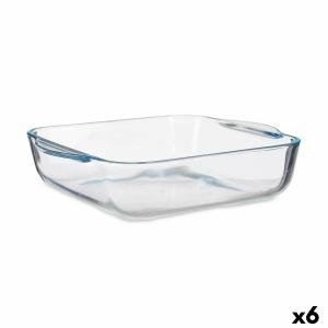 Bandeja para Horno Transparente Vidrio de Borosilicato 21,5 x 6 x 25,5 cm (6 Unidades)