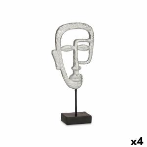 Figura Decorativa Cara Plateado 19,5 x 38 x 10,5 cm (4 Unidades)