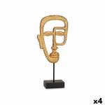 Figura Decorativa Cara Dorado 19,5 x 38 x 10,5 cm (4 Unidades)