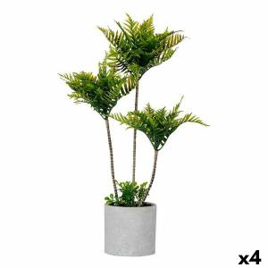 Planta Decorativa Palmera 20 x 70 x 20 cm Gris Cemento Verde Plástico (4 Unidades)