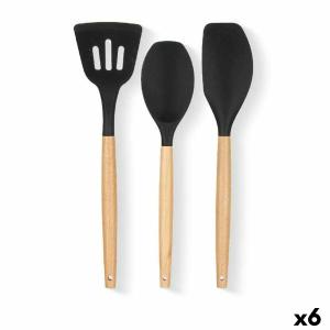 Set de Utensilios para Cocina Madera Silicona (6 Unidades)