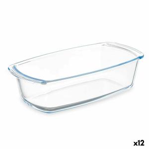 Fuente de Cocina Con asas Transparente Vidrio de Borosilicato 1,6 L 27 x 7,2 x 14 cm (12 Unidades)