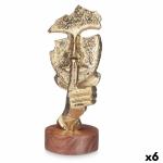 Figura Decorativa Cara Dorado Madera Metal 12 x 29 x 11 cm