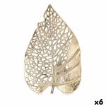 Figura Decorativa Hoja Dorado Metal 40,5 x 4 x 26 cm (6 Unidades)