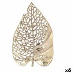 Figura Decorativa Hoja Dorado Metal 31 x 3,7 x 20 cm (6 Unidades)