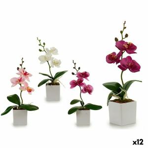 Planta Decorativa Orquídea Multicolor Plástico 8 x 27 x 15 cm (12 Unidades)