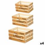 Juego de Cajas Decorativas Fragile 3 Piezas Marrón Madera (4 Unidades)