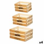 Juego de Cajas Decorativas Vintage 3 Piezas Marrón Madera (4 Unidades)