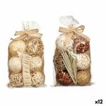 Set de Bolas Decorativas Blanco Marrón (12 Unidades)