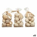 Set de Bolas Decorativas Blanco Marrón (12 Unidades)