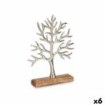 Figura Decorativa Árbol Plateado Metal 22 x 29,5 x 5 cm (6 Unidades)