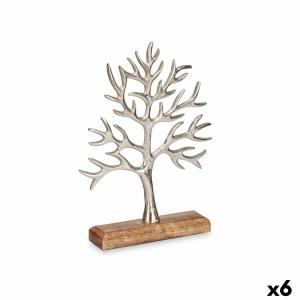 Figura Decorativa Árbol Plateado Metal 22 x 29,5 x 5 cm (6 Unidades)