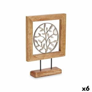 Figura Decorativa Flor Plateado Metal 21 x 29 x 5 cm (6 Unidades)