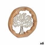 Figura Decorativa Árbol Plateado Metal 25 x 25 x 4 cm (6 Unidades)