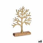 Figura Decorativa Árbol Dorado Metal 22 x 29,5 x 5 cm (6 Unidades)