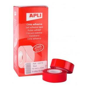 Cinta Adhesiva Apli Rojo 8 Unidades 19 mm x 33 m