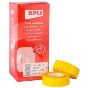 Cinta Adhesiva Apli Amarillo 8 Piezas 19 x 33 mm