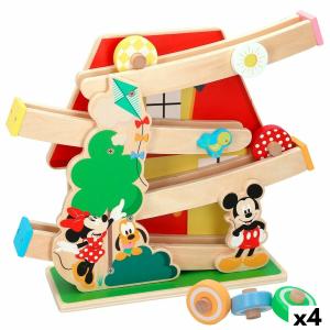 Pista de Madera con Rampas para Coches Disney 5 Piezas 4 Unidades 33,5 x 28 x 9,5 cm