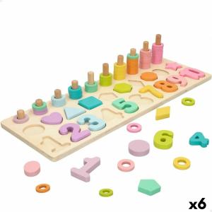 Puzzle Infantil de Madera Woomax Formas Números + 3 Años (6 Unidades)