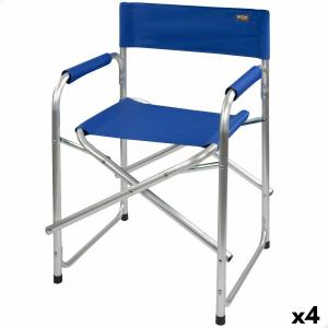 Silla Plegable para Camping Aktive Azul 56 x 78 x 49 cm (4 Unidades)