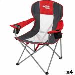 Silla Plegable para Camping Aktive Gris oscuro Rojo 56 x 98 x 59 cm (4 Unidades)