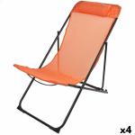 Hamaca plegable Aktive Naranja 52 x 87 x 77 cm (4 Unidades)