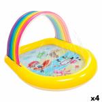 Piscina Hinchable para Niños Intex Arcoíris Toldo 84 L 130 x 147 x 86 cm (4 Unidades)