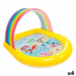 Piscina Hinchable para Niños Intex Arcoíris Toldo 84 L 130 x 147 x 86 cm (4 Unidades)