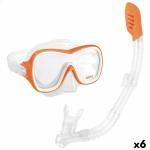 Gafas de Buceo con Tubo Intex Wave Rider Naranja (6 Unidades)