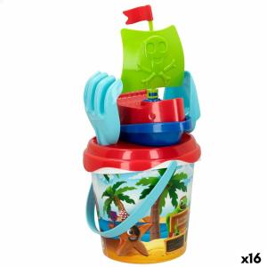 Set de Juguetes de Playa Colorbaby Ø 18 cm Pirata (16 Unidades)