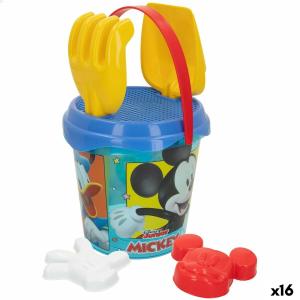 Set de Juguetes de Playa Mickey Mouse Ø 18 cm (16 Unidades)