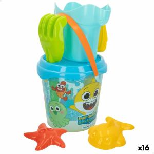 Set de Juguetes de Playa Baby Shark Ø 18 cm (16 Unidades)