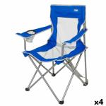 Silla de Camping Plegable Aktive Azul Gris 46 x 82 x 46 cm (4 Unidades)